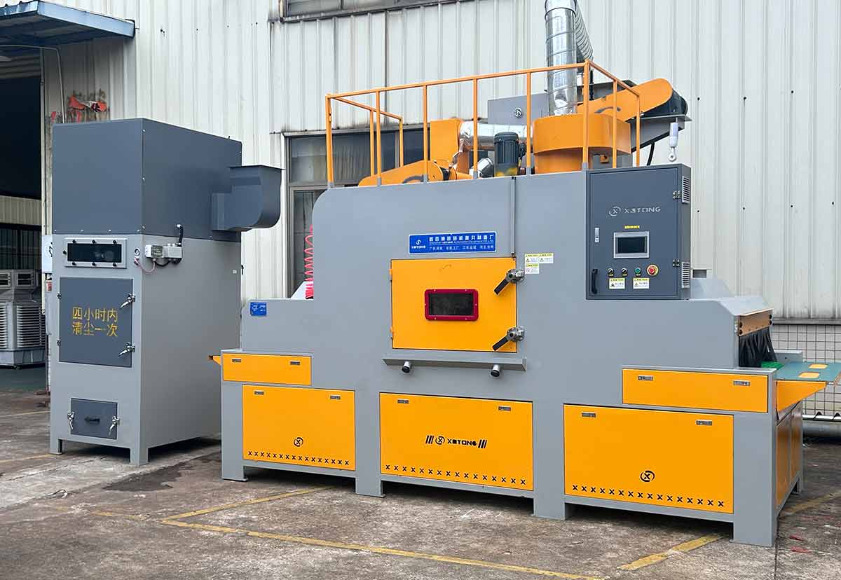 深圳百超噴砂機生產廠家制造的輸送式自動噴砂機實拍圖片